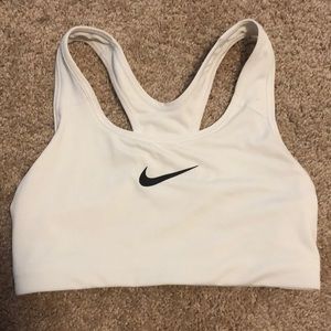 White unlined sports bra